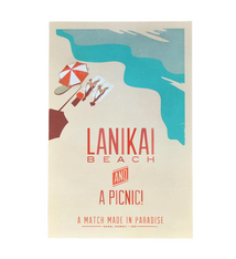 Nick Kuchar 12X18 RETRO HAWAII TRAVEL PRINT: LANIKAI