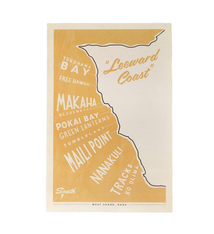 Nick Kuchar 12X18 RETRO HAWAII TRAVEL PRINT: LEEWARD MAP