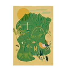 Nick Kuchar Manoa Valley Oahu 12×18 Retro Print by Nick Kuchar