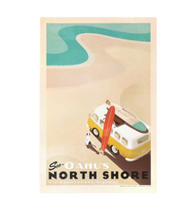 Nick Kuchar See Oahu’s North Shore 12×18 Retro Print by Nick Kuchar