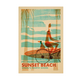 Nick Kuchar 12X18 RETRO HAWAII TRAVEL PRINT: SUNSET WAHINE