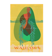 Nick Kuchar 12X18 RETRO HAWAII TRAVEL PRINT: WAHIAWA