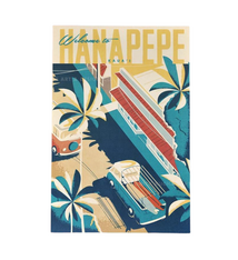 Nick Kuchar 12X18 RETRO TRAVEL PRINT: HANAPEPE TOWN