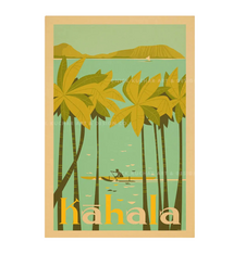 Nick Kuchar Kahala Beach 12×18 Retro Travel Print by Nick Kuchar