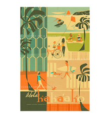 Nick Kuchar 12x18 RETRO TRAVEL PRINT: KAKAAKO