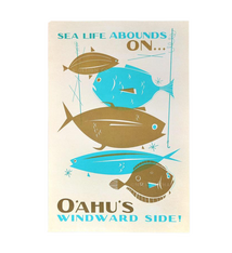 Nick Kuchar 12x18 RETRO TRAVEL PRINT: SEA LIFE ABOUNDS