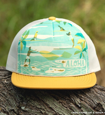 Nick Kuchar FOAM TRUCKER HAT - HOLOHOLO - SUNSET YELLOW