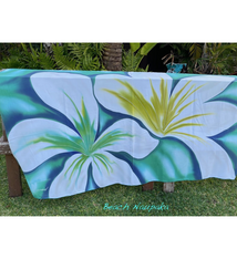 Angela Tisseraud Beach Naupaka Handpainted Pareo by Angela Tisseraud