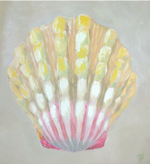 Teresa Field Sunrise Shell Study – Original Oil on Wood Panel by Terry Field (8×8)