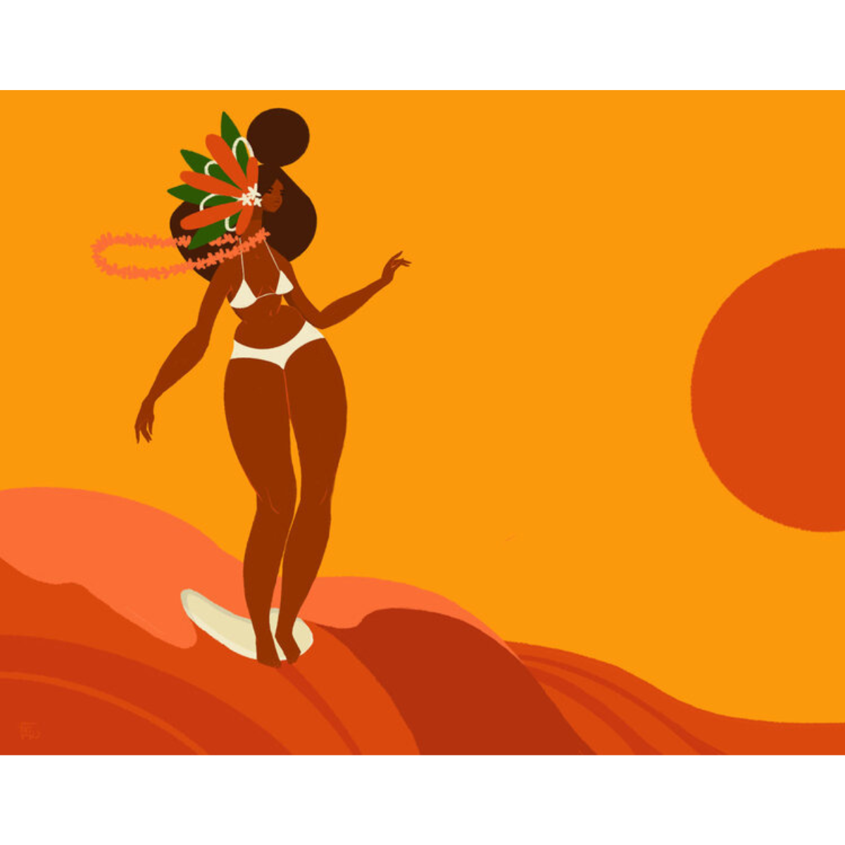 Punky Aloha Slide 8×10 Matted Art Print by Punky Aloha