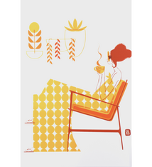 Punky Aloha Cafe Con Wahine Matted Art Print by Punky Aloha