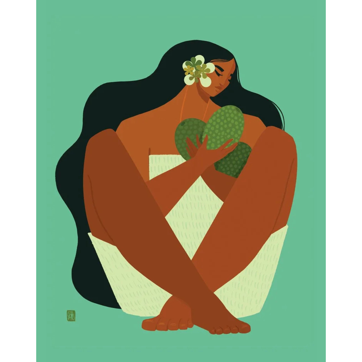 Punky Aloha Ulu Mama 8×10 Matted Art Print by Punky Aloha