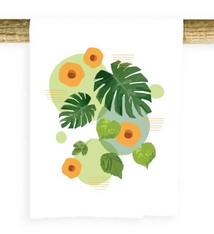 Potluck Press MONSTERA GREENS FLOUR SACK TOWEL