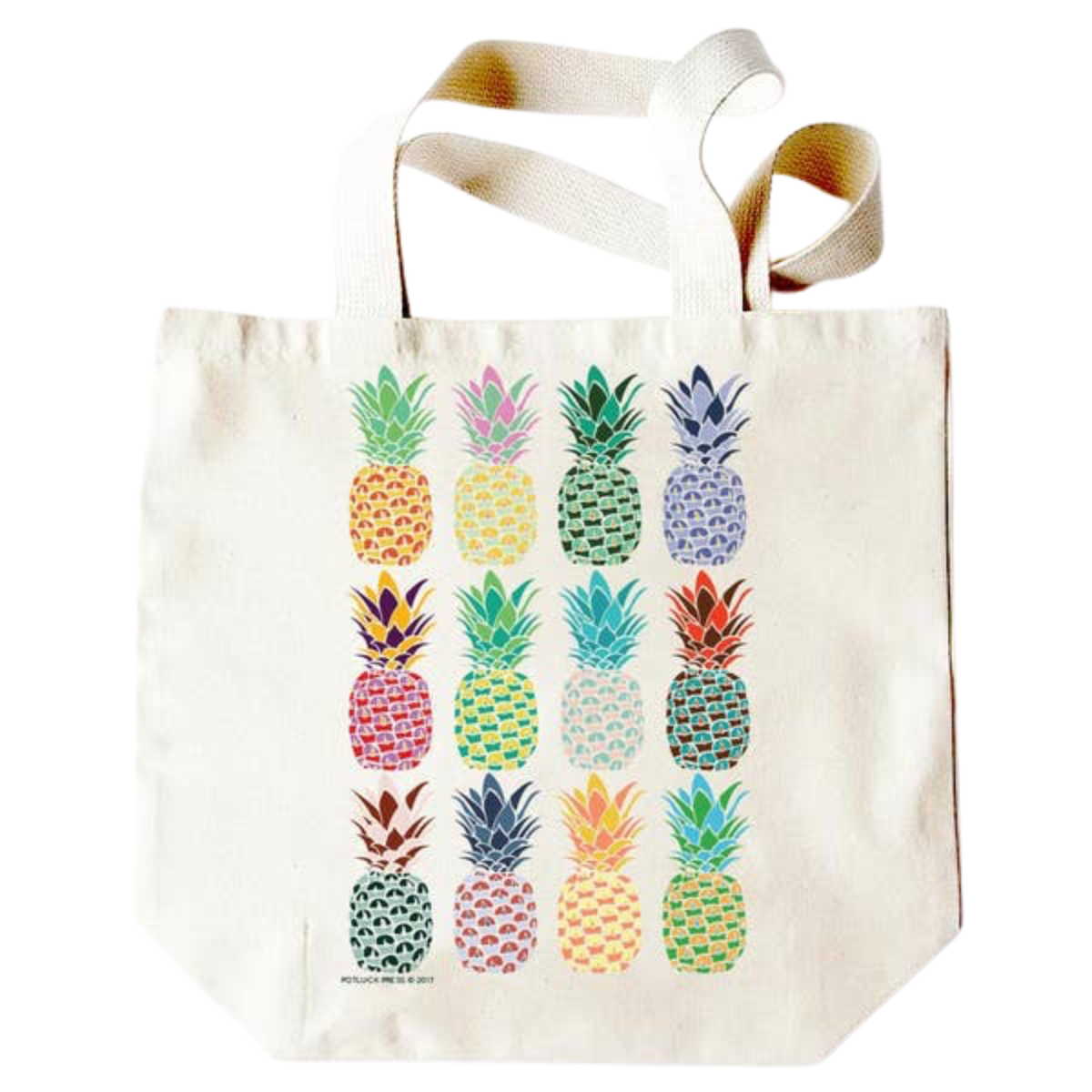 Potluck Press MULTI PINEAPPLE PATTERN TOTE BAG