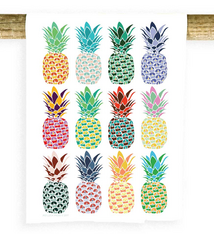 Potluck Press MULTI PINEAPPLE PATTERN FLOUR SACK TOWEL