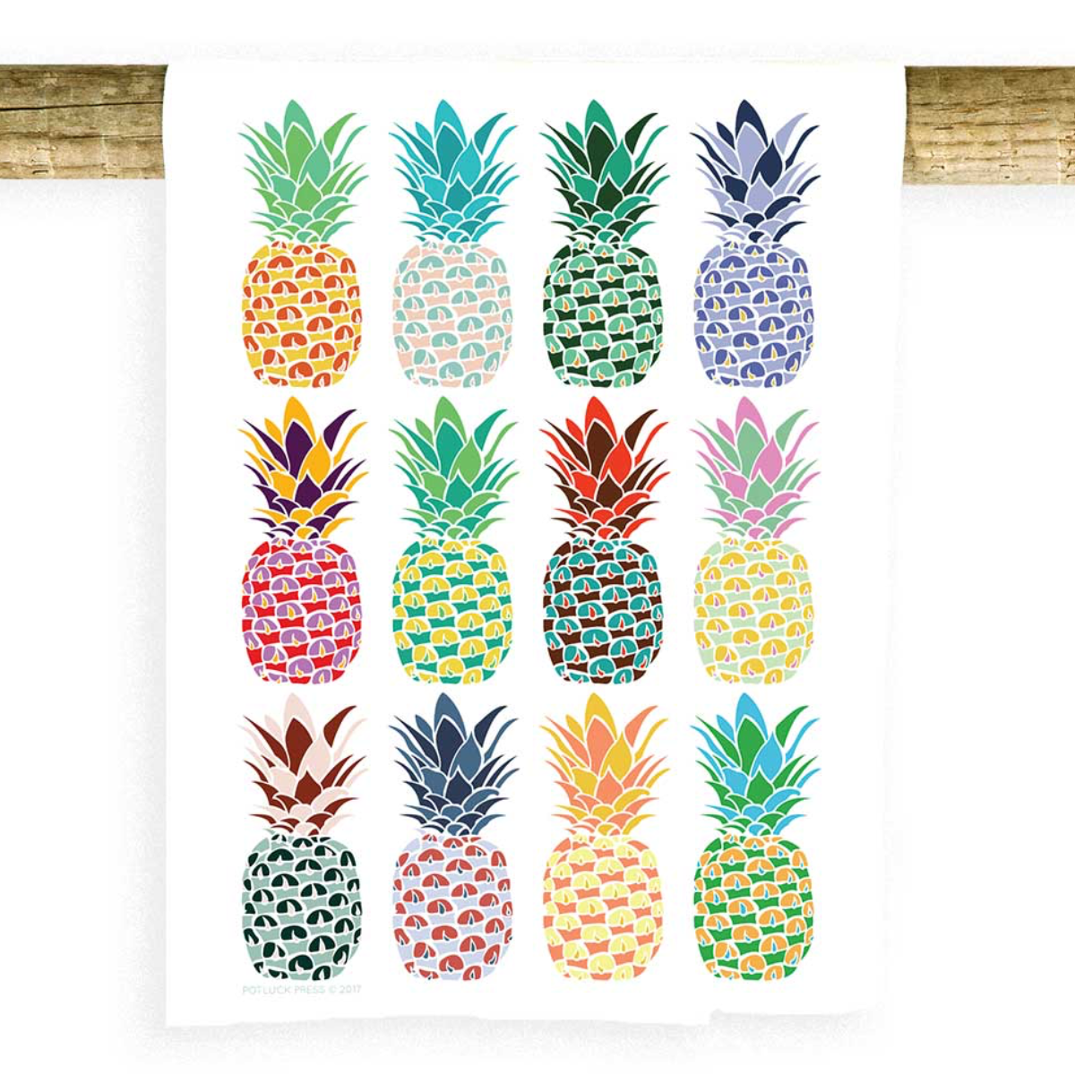 Potluck Press MULTI PINEAPPLE PATTERN FLOUR SACK TOWEL