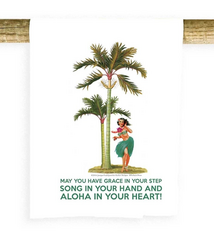 Potluck Press ALOHA IN YOUR HEART HULA FLOUR SACK TOWEL