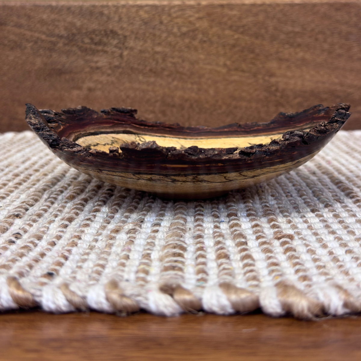 Andy Cole Hand-Turned Neem Wood Bowl Natural Edge by Andy Cole