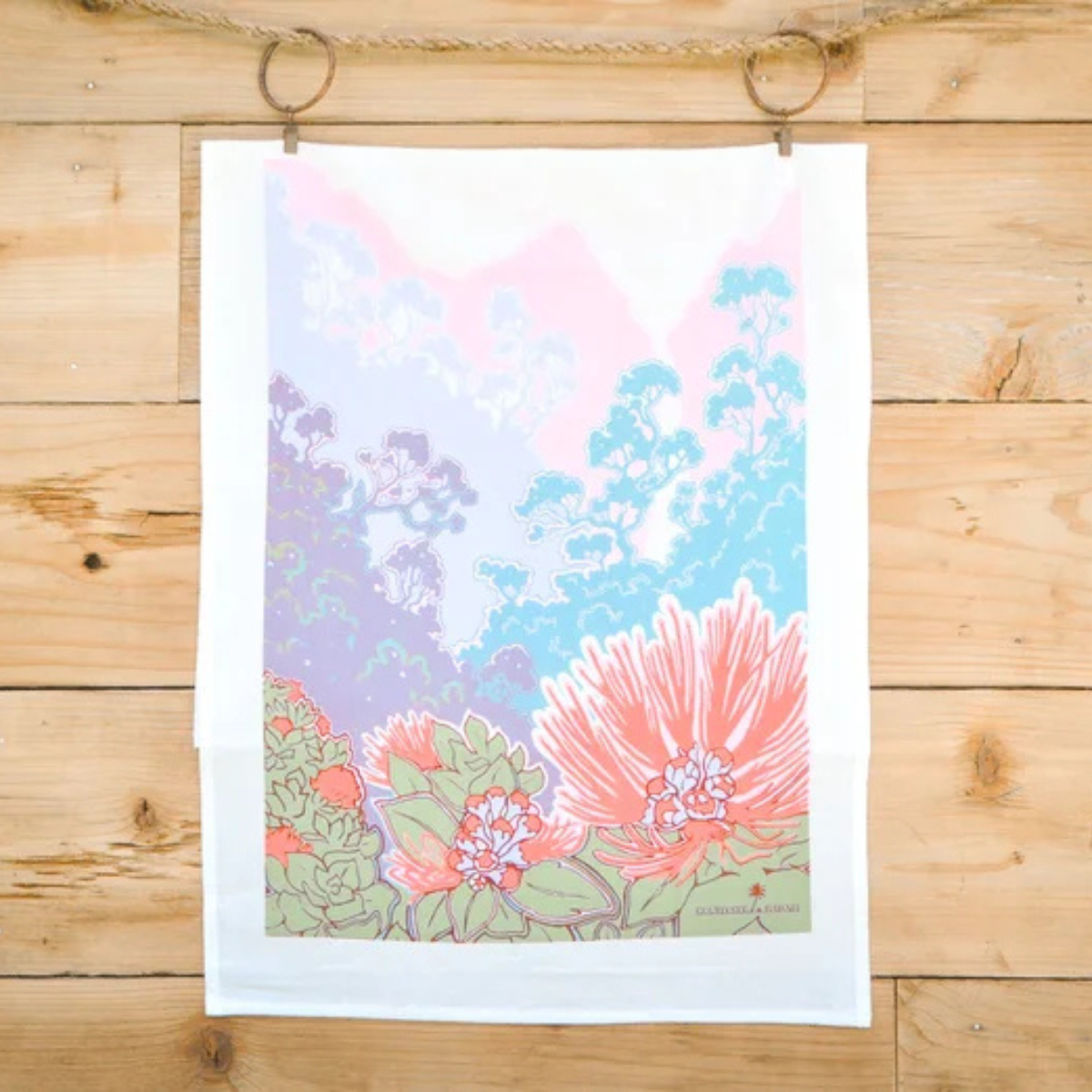 Cultivate Ohia Lehua Tea Towel by Cultivate Hawaiiv