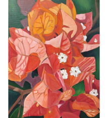Ellen Michino BOUGAINVILLEA, 11X14 ORIGINAL OIL PAINTING,  FRAMED