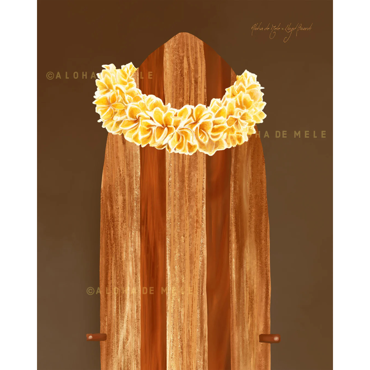 Aloha de Mele Alaia Pua Melia 8x10 Matted Print by Aloha de Mele