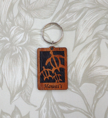 Honolulu Woodworking Designs Koa Honu Keychain by Honolulu Woodworking Co.