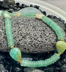 Magnolia Designs Aventurine & Green Peruvian Opal Necklace – 17” Handmade in Hawai‘i