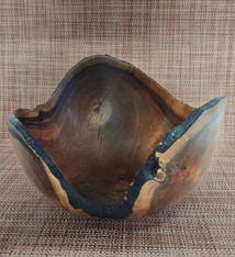 Aaron Hammer Milo Crotch Wood Bowl with Bark Edge by Aaron Hammer