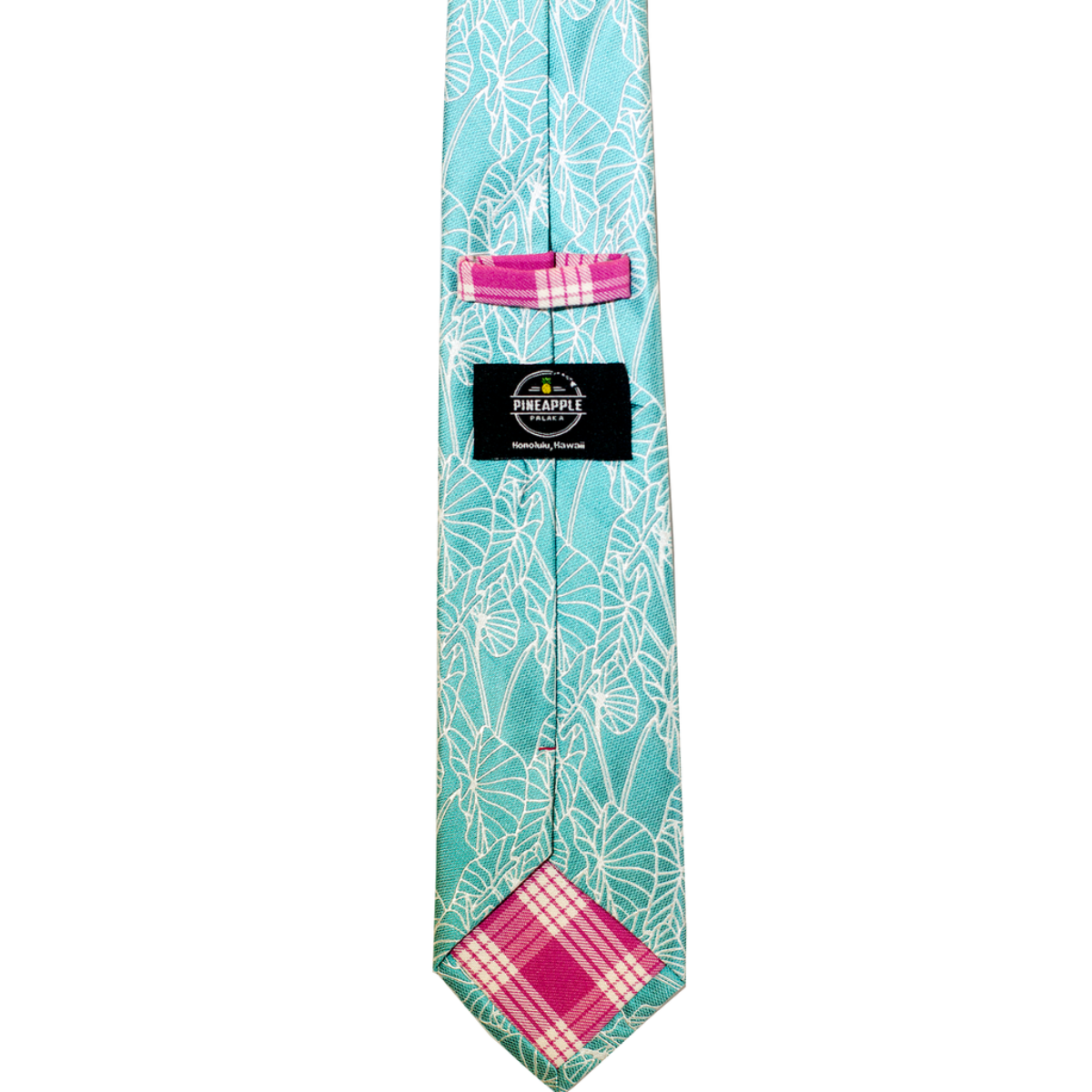 Pineapple Palaka KALO 2 TEAL: MODERN NECKTIE