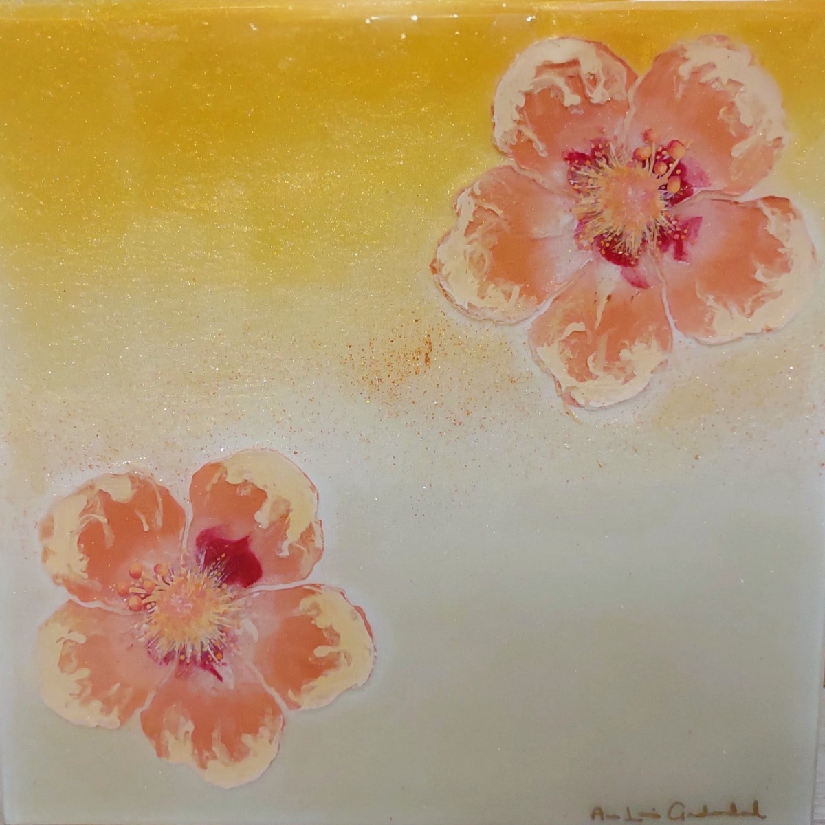 Ana Lucia Gardeazabal Amancer 37 Resin Painting by Ana Lucia Gardeazabal