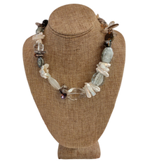 Beverly Creamer Bev Creamer Murano Pearl Quartz Statement Necklace One of a Kind Hawaii Jewelry