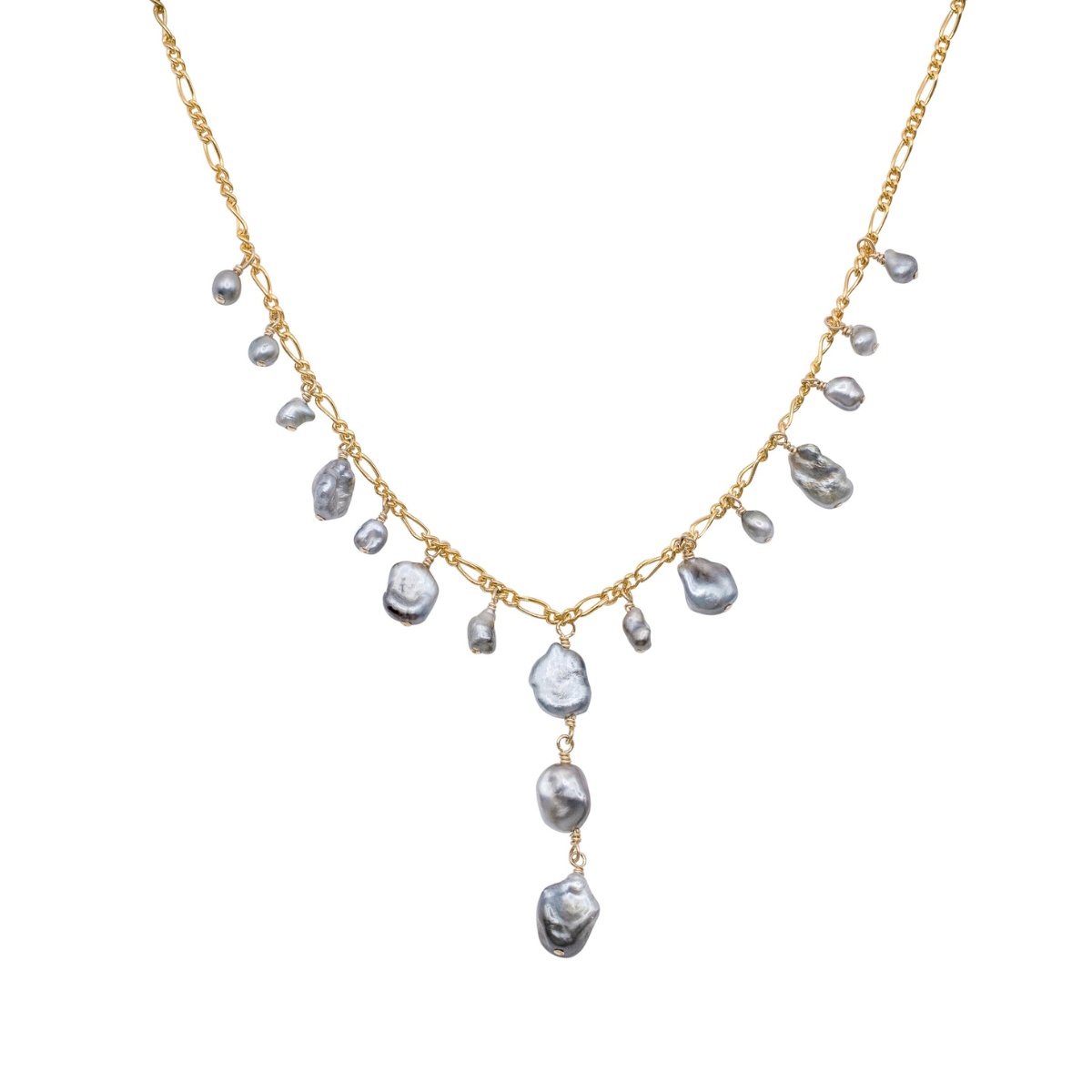 Keshi Co Keshi Co Vaima Necklace Tahitian Keshi Pearls Gold Fill