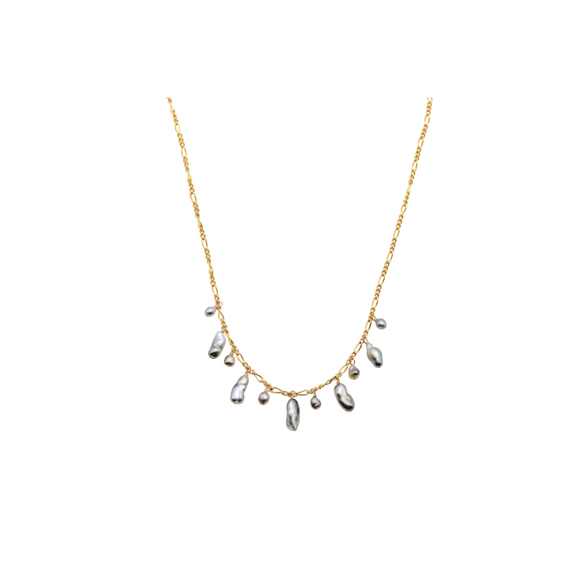 Keshi Co Keshi Co Nani Necklace Tahitian Keshi Pearls Gold Fill