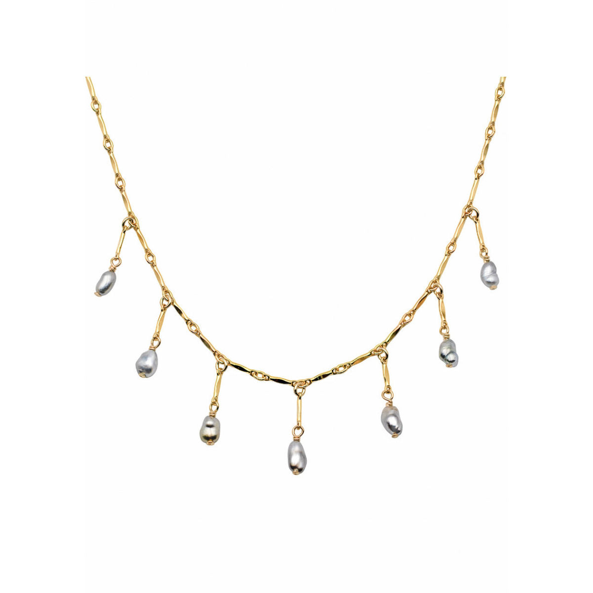 Keshi Co Keshi Co Keshi Shaker Necklace Tahitian Pearls Gold Fill
