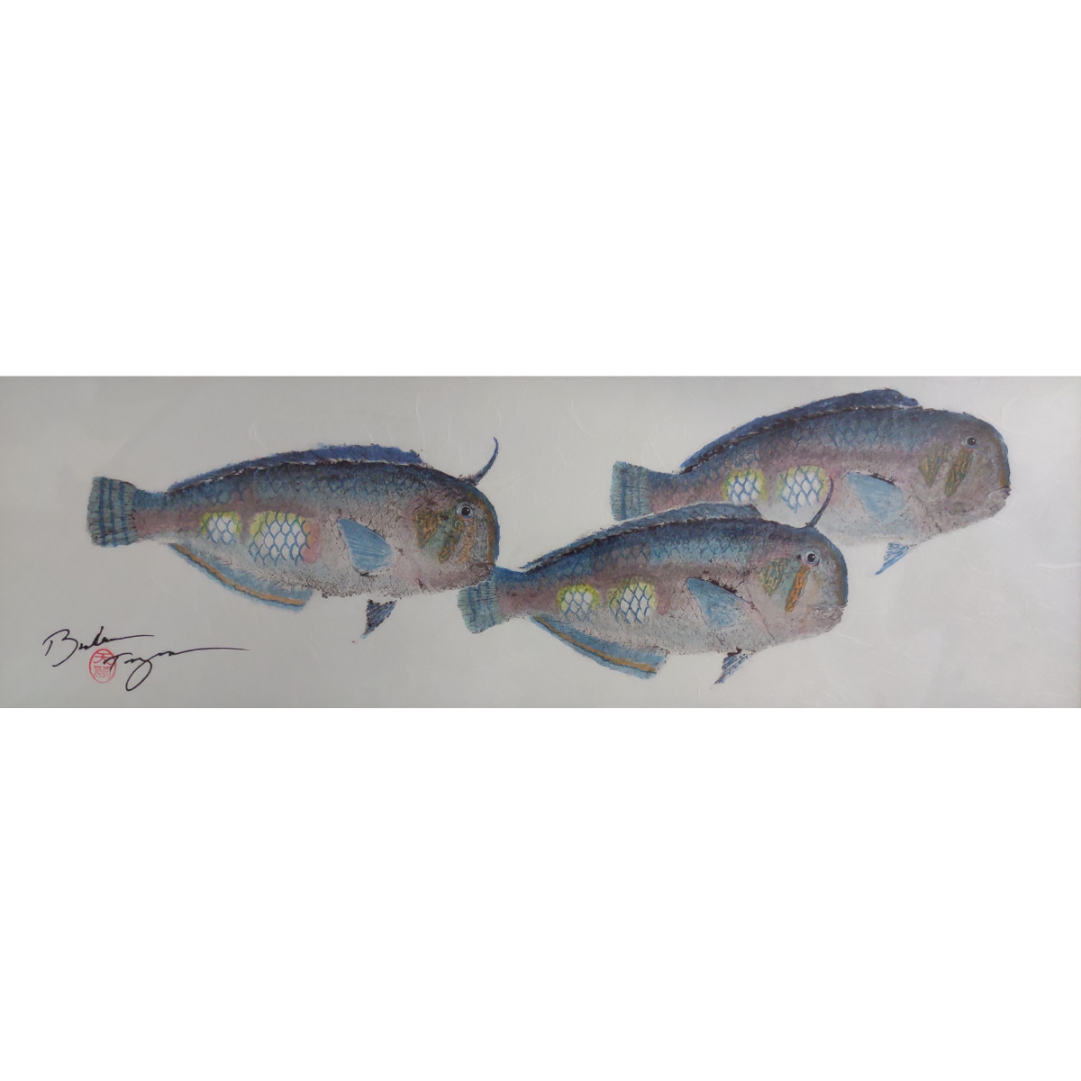 Brandon Tengan NABETA TRIO - GYOTAKU PRINT - 7X17