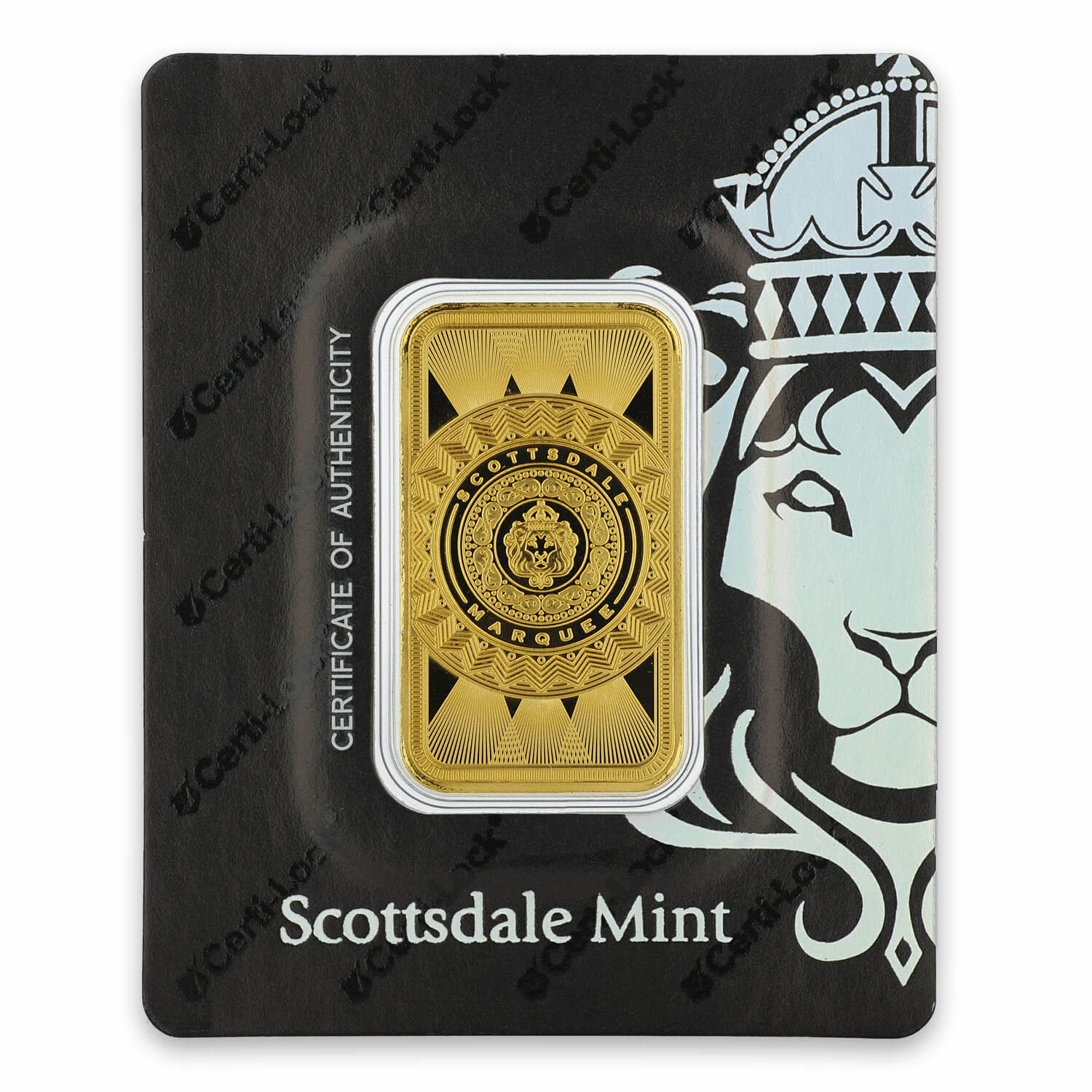 SCOTTSDALE MINT MARQUEE MINTED BAR, GOLD, 1OZ