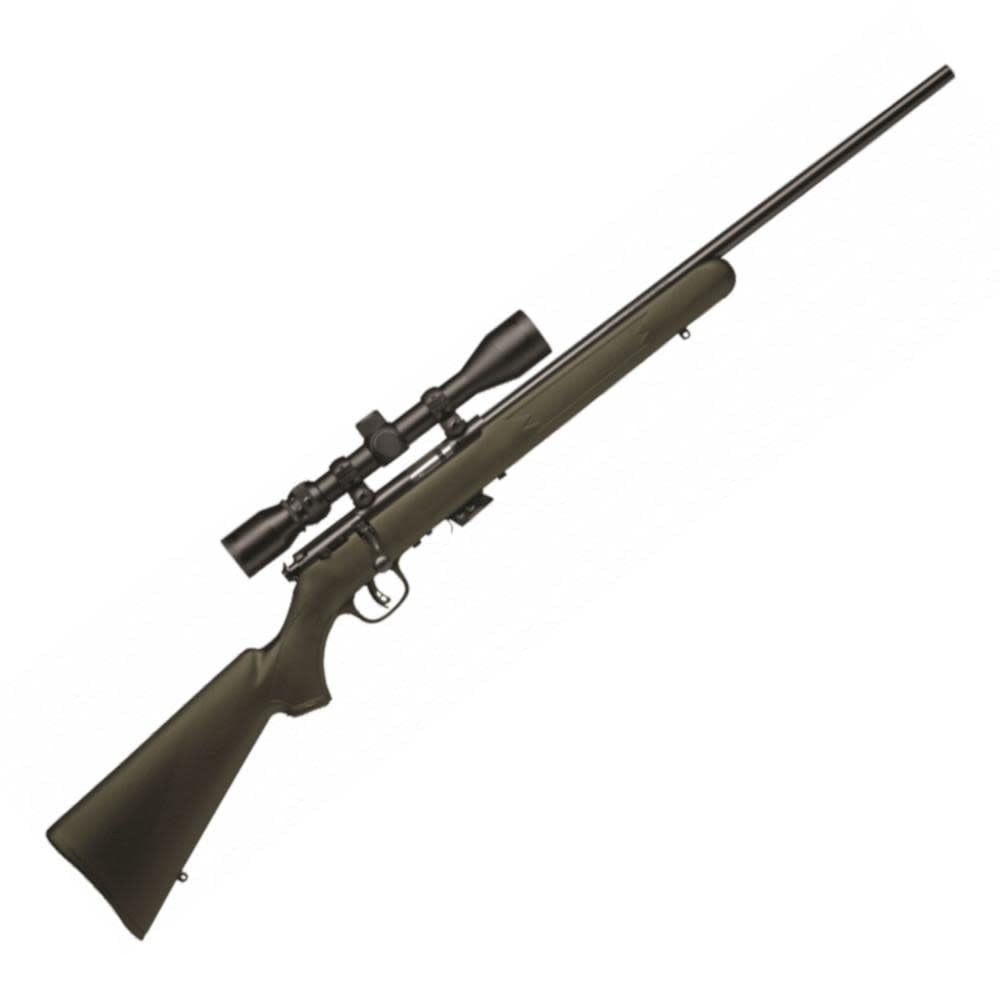 SAVAGE SAVAGE MARK II XP RIFLE, 22 LR, W/ SCOPE, GREEN STOCK