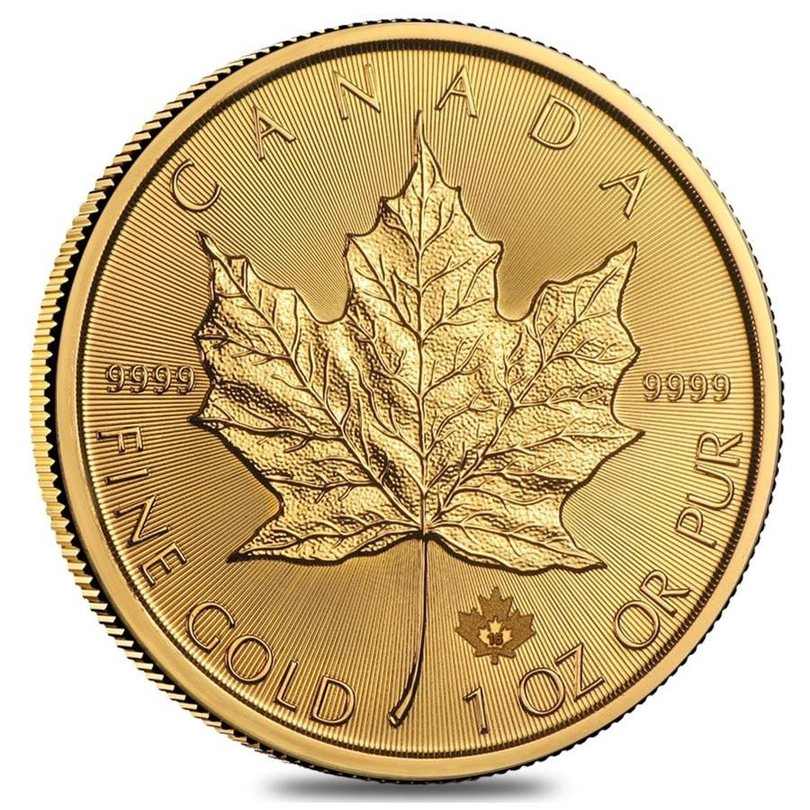 RCM CANADIAN MAPLE LEAF COIN, RANDOM YEAR, GOLD, 1OZ Dominion