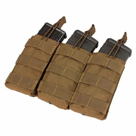 CONDOR CONDOR TRIPLE M4/M16 OPEN-TOP MAG POUCH, COYOTE