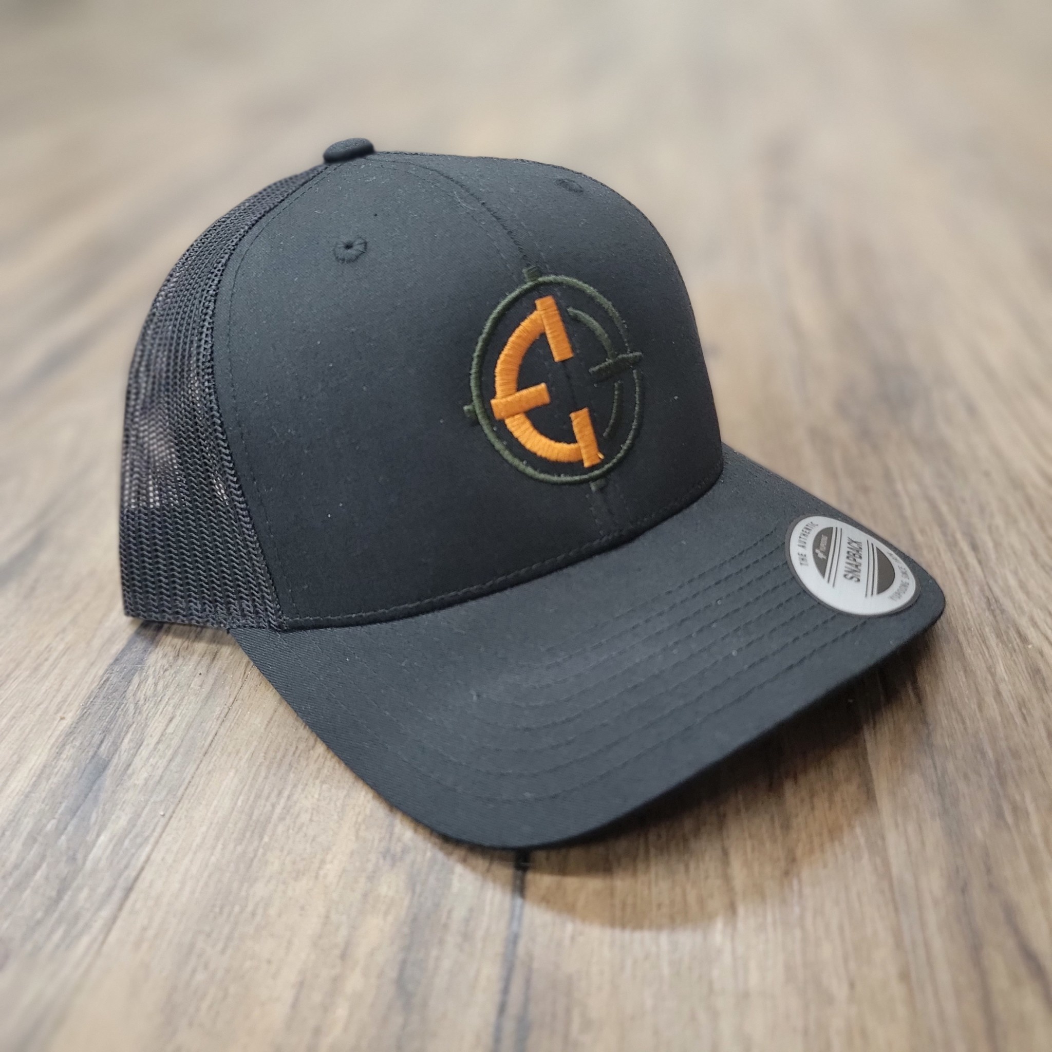 ENGAGE PRECISION HAT, W/ ORANGE & GREEN LOGO, BLACK, SNAPBACK ...