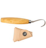 MORAKNIV MORAKNIV WOOD CARVING HOOK KNIFE, 164 RIGHT, STAINLESS BLADE, W/ LEATHER SHEATH
