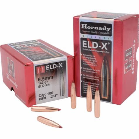 HORNADY HORNADY ELD-X BULLETS, 6.5MM/.264", 143GR, 100 PACK