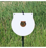 ENGAGE PRECISION AR500 STEEL RIFLE TARGET, 3/8”, ROUND GONG, 16”, WHITE