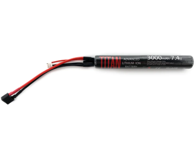 TITAN STICK BATTERY, 3000MAH, 7.4V, T-PLUG / DEANS