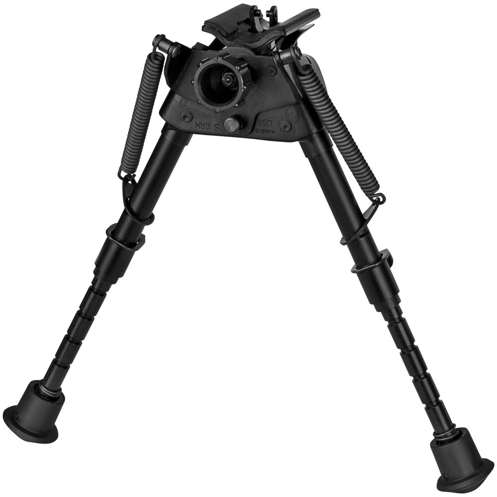 HARRIS HARRIS S-BRM BIPOD, SWIVEL STUD, NOTCHED LEGS, 6-9"