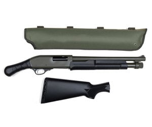 CHURCHILL 612 TORSO PUMP SHOTGUN, 12GA, 3”, 15” BARREL, W/ PISTOL GRIP & SCABBARD, OD GREEN — Dominion Outdoors