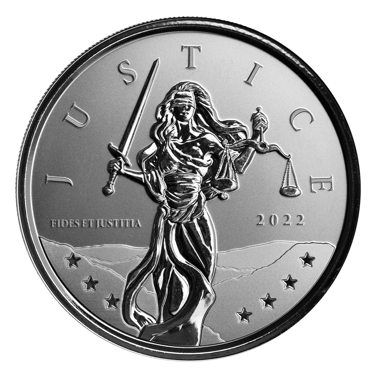 SCOTTSDALE MINT SCOTTSDALE MINT GIBRALTER LADY JUSTICE COIN, 2022, SILVER, 1OZ