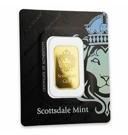 SCOTTSDALE MINT SCOTTSDALE MINT LION MINTED BAR, GOLD, 10GR