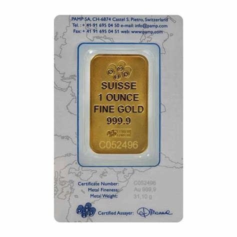 PAMP SUISSE MINTED BAR, GOLD, 1OZ