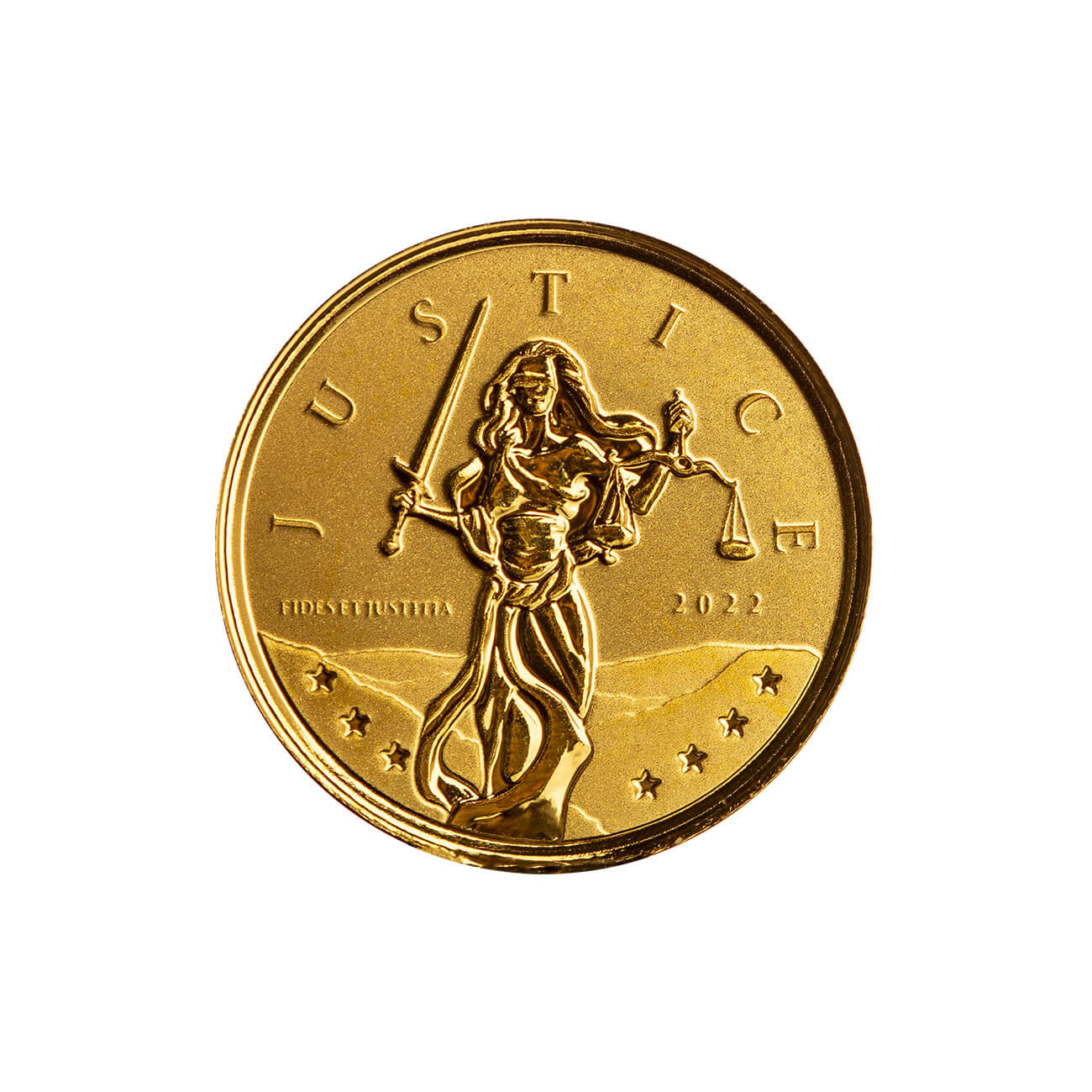 SCOTTSDALE MINT GIBRALTER LADY JUSTICE COIN, 2022, GOLD, 1/10OZ